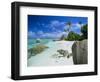 Granite Outcrops on Tropical Beach, Anse Source d'Argent, La Digue, Seychelles-Lee Frost-Framed Photographic Print