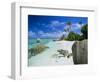 Granite Outcrops on Tropical Beach, Anse Source d'Argent, La Digue, Seychelles-Lee Frost-Framed Photographic Print