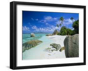 Granite Outcrops on Tropical Beach, Anse Source d'Argent, La Digue, Seychelles-Lee Frost-Framed Photographic Print