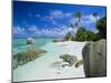 Granite Outcrops on Tropical Beach, Anse Source d'Argent, La Digue, Seychelles-Lee Frost-Mounted Photographic Print