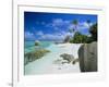 Granite Outcrops on Tropical Beach, Anse Source d'Argent, La Digue, Seychelles-Lee Frost-Framed Photographic Print