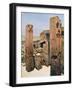 Granite Pillars with Lotus and Papyrus Decoration, Temple of Amun-Re, Karnak, Egypt, 20th Century-null-Framed Giclee Print