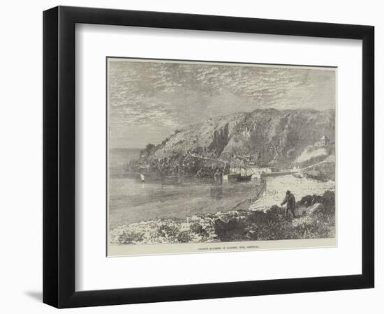 Granite Quarries at Lamorna Cove, Cornwall-R. Dudley-Framed Giclee Print