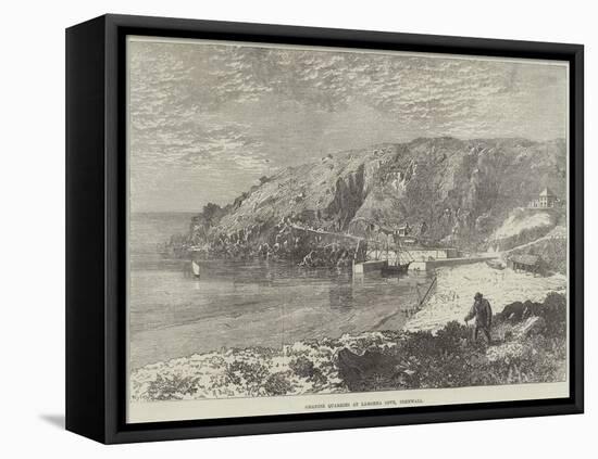 Granite Quarries at Lamorna Cove, Cornwall-R. Dudley-Framed Stretched Canvas