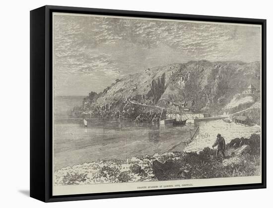 Granite Quarries at Lamorna Cove, Cornwall-R. Dudley-Framed Stretched Canvas