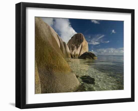 Granite Rocks on World Famous Beach, Source D'Argent, La Digue, Seychelles, Indian Ocean, Africa-Michael Runkel-Framed Photographic Print