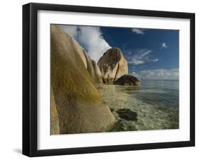 Granite Rocks on World Famous Beach, Source D'Argent, La Digue, Seychelles, Indian Ocean, Africa-Michael Runkel-Framed Photographic Print