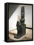 Granite Statue of Horemheb before God Amon-null-Framed Stretched Canvas