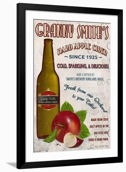 Granny Smith's Hard Apple Cider Vintage Sign-Lantern Press-Framed Art Print