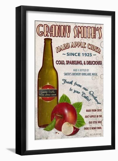 Granny Smith's Hard Apple Cider Vintage Sign-Lantern Press-Framed Art Print