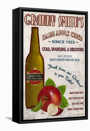 Granny Smith's Hard Apple Cider Vintage Sign-Lantern Press-Framed Stretched Canvas