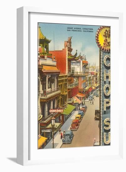 Grant Avenue, Chinatown, San Francisco, California-null-Framed Art Print