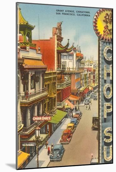 Grant Avenue, Chinatown, San Francisco, California-null-Mounted Art Print