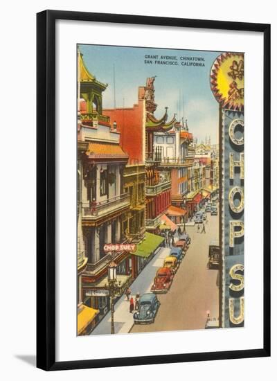 Grant Avenue, Chinatown, San Francisco, California-null-Framed Art Print