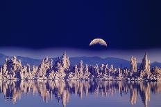 Usa, Ca, Mono Lake, Tufas and Moon (Digital Composite)-Grant Faint-Mounted Photographic Print