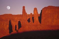 Usa, Utah, Monument Valley, Moon over Rock Formations-Grant Faint-Laminated Photographic Print