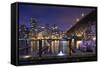 Granville Bridge, Vancouver, British Columbia, Canada-Walter Bibikow-Framed Stretched Canvas