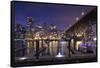 Granville Bridge, Vancouver, British Columbia, Canada-Walter Bibikow-Framed Stretched Canvas