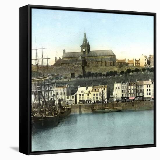 Granville (Manche, France), View of the Port-Leon, Levy et Fils-Framed Stretched Canvas