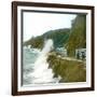 Granville (Manche), the Wave, Rising Tide-Leon, Levy et Fils-Framed Photographic Print