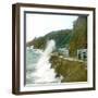 Granville (Manche), the Wave, Rising Tide-Leon, Levy et Fils-Framed Photographic Print