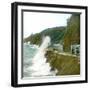 Granville (Manche), the Wave, Rising Tide-Leon, Levy et Fils-Framed Photographic Print