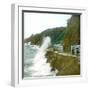 Granville (Manche), the Wave, Rising Tide-Leon, Levy et Fils-Framed Photographic Print