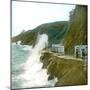 Granville (Manche), the Wave, Rising Tide-Leon, Levy et Fils-Mounted Photographic Print