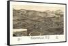Granville, New York - Panoramic Map-Lantern Press-Framed Stretched Canvas