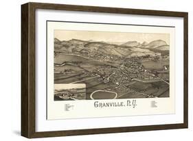 Granville, New York - Panoramic Map-Lantern Press-Framed Art Print