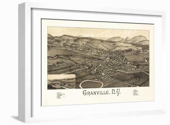 Granville, New York - Panoramic Map-Lantern Press-Framed Art Print