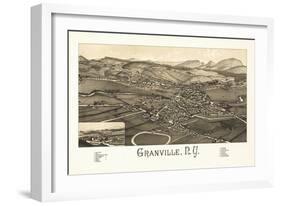Granville, New York - Panoramic Map-Lantern Press-Framed Art Print