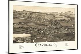 Granville, New York - Panoramic Map-Lantern Press-Mounted Art Print