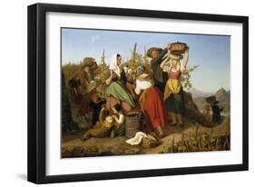 Grape Harvest, 1842-Adolf Richter-Framed Giclee Print