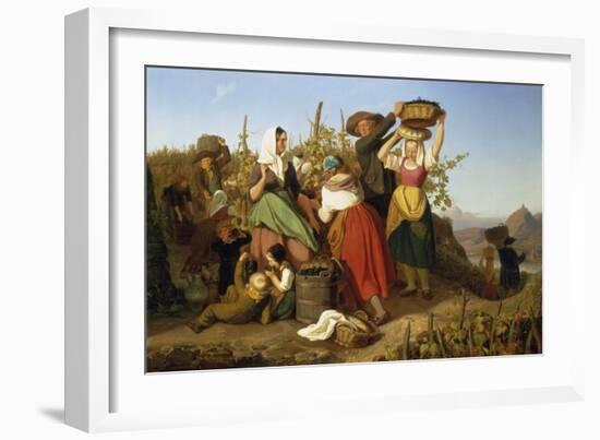 Grape Harvest, 1842-Adolf Richter-Framed Giclee Print