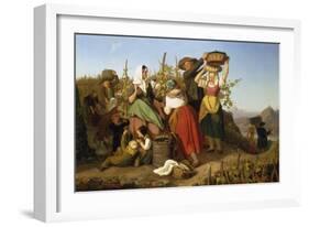 Grape Harvest, 1842-Adolf Richter-Framed Giclee Print