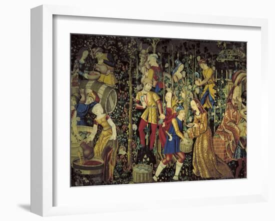 Grape Harvest, C1475-null-Framed Giclee Print