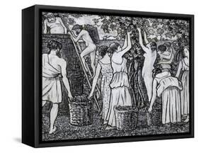 Grape Harvest-Camille Pissarro-Framed Stretched Canvas