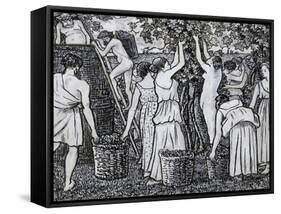 Grape Harvest-Camille Pissarro-Framed Stretched Canvas