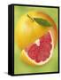 Grapefruit and Wedge of Grapefruit with Pink Flesh-null-Framed Stretched Canvas