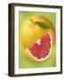 Grapefruit and Wedge of Grapefruit with Pink Flesh-null-Framed Photographic Print