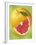 Grapefruit and Wedge of Grapefruit with Pink Flesh-null-Framed Photographic Print