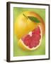 Grapefruit and Wedge of Grapefruit with Pink Flesh-null-Framed Photographic Print