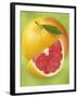 Grapefruit and Wedge of Grapefruit with Pink Flesh-null-Framed Photographic Print