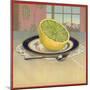 Grapefruit on Plate - Citrus Crate Label-Lantern Press-Mounted Art Print