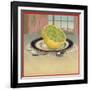 Grapefruit on Plate - Citrus Crate Label-Lantern Press-Framed Art Print