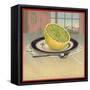 Grapefruit on Plate - Citrus Crate Label-Lantern Press-Framed Stretched Canvas