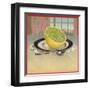 Grapefruit on Plate - Citrus Crate Label-Lantern Press-Framed Art Print