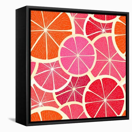 Grapefruit Seamless Background-tovovan-Framed Stretched Canvas