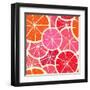 Grapefruit Seamless Background-tovovan-Framed Art Print